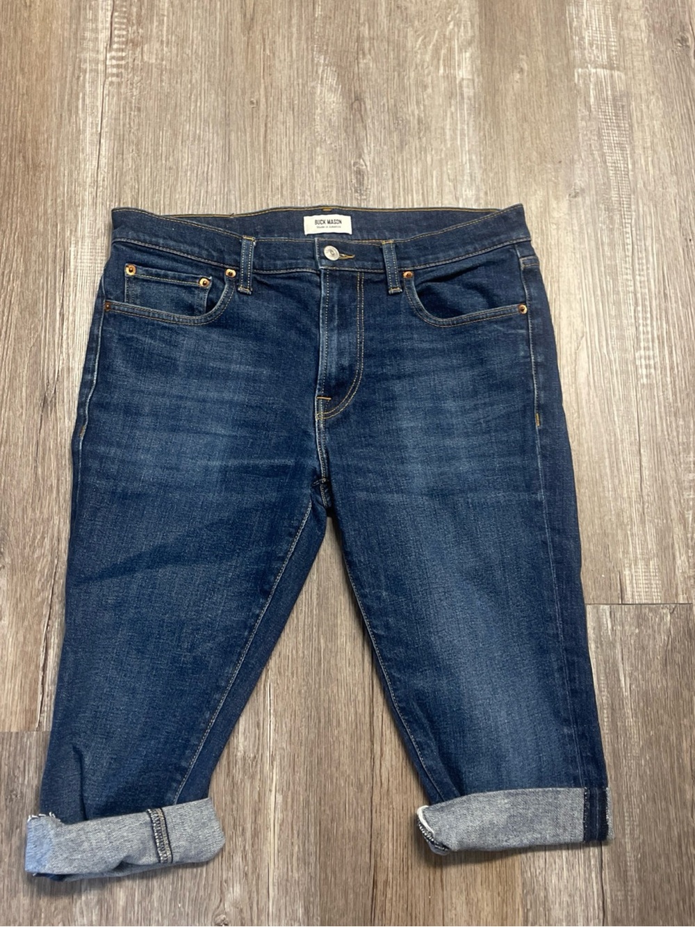 Buck Mason Jean Shorts Mens 32 Blue Slim Fit